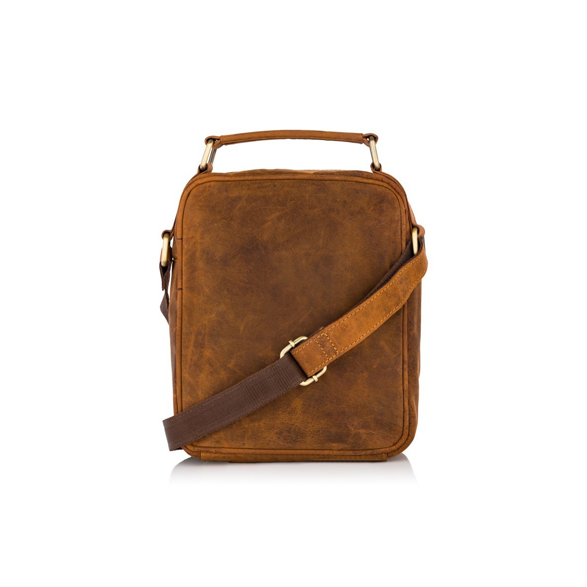 Pánska kožená hnedá crossbody taška ADYN