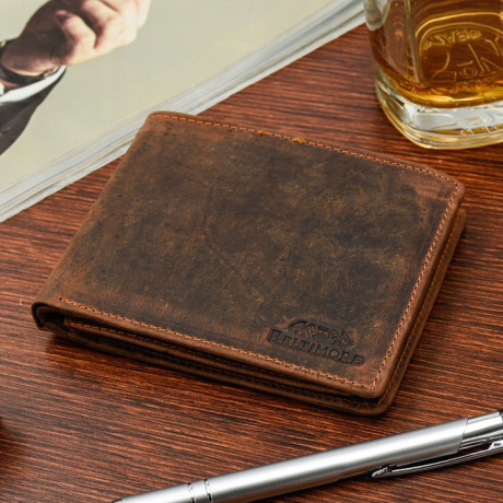 Kožená pánska hnedá vintage peňaženka