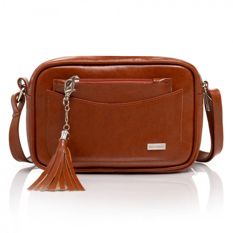 Dámska kožená koňaková kabelka SABRINA