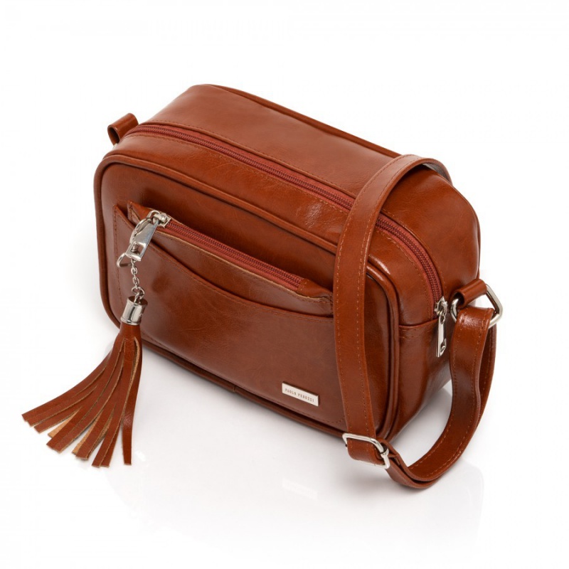 Dámska kožená koňaková kabelka SABRINA