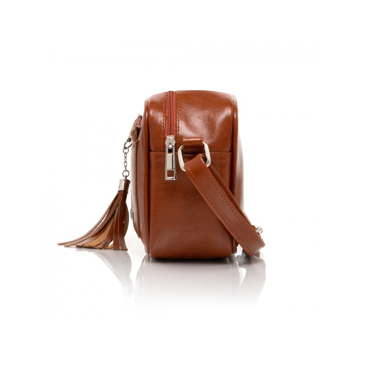 Dámska kožená koňaková kabelka SABRINA