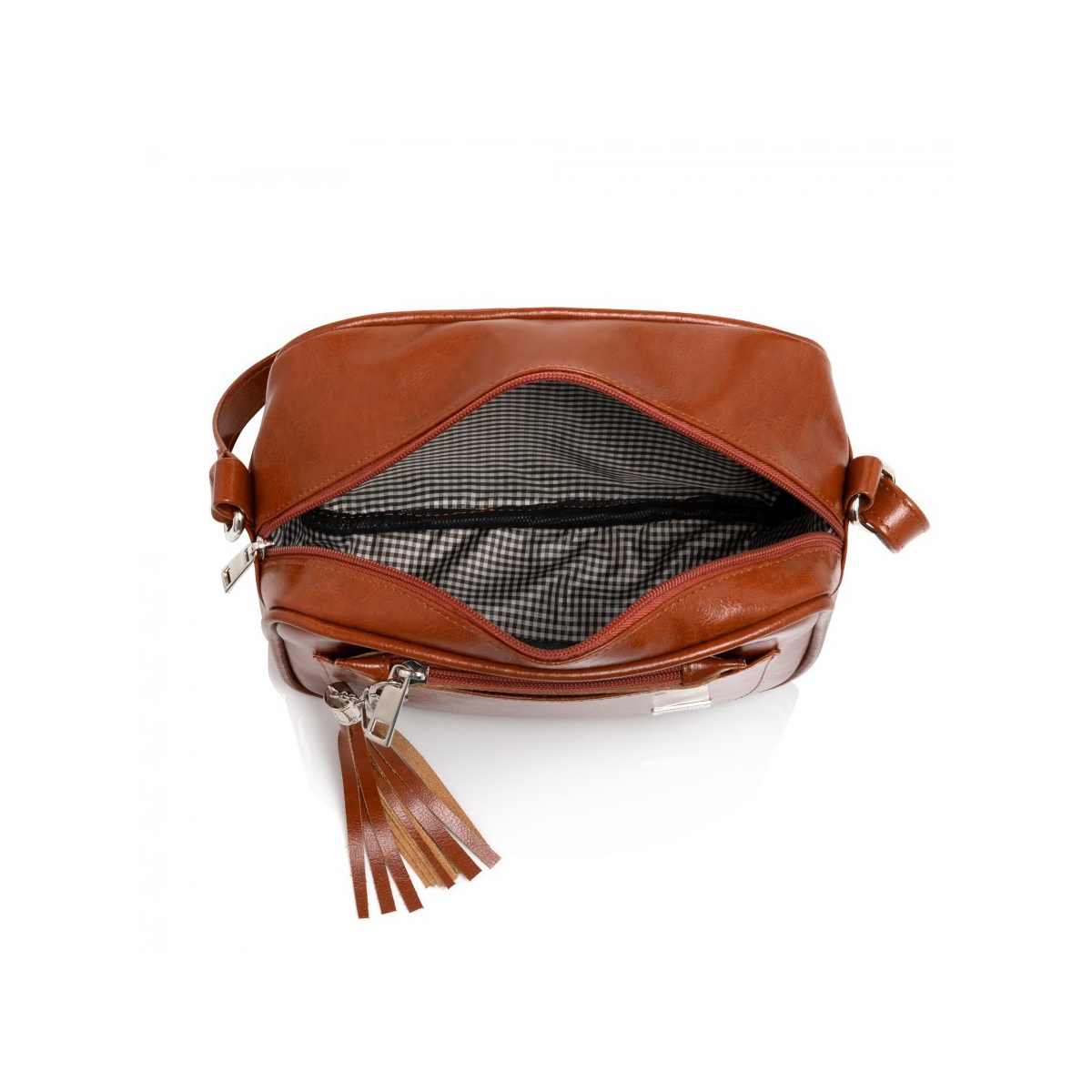 Dámska kožená koňaková kabelka SABRINA