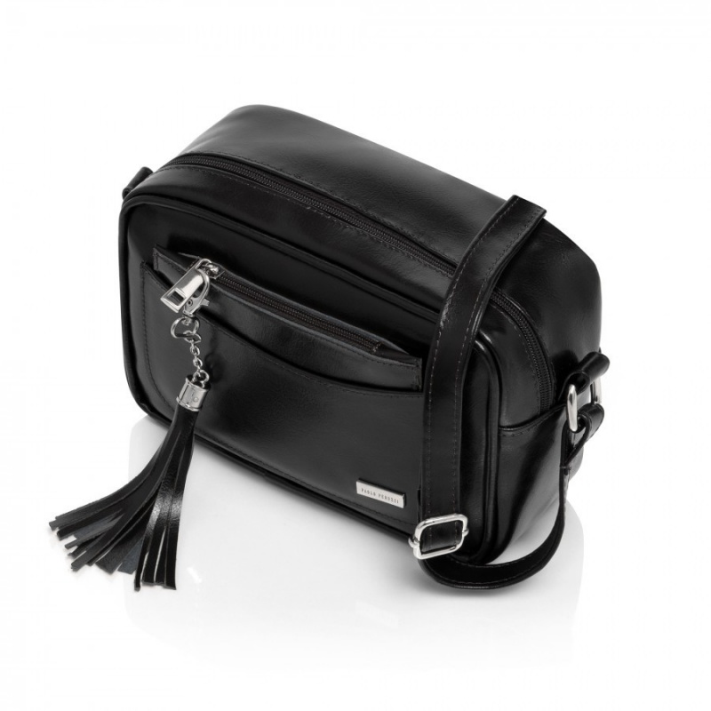 Dámska kožená čierna kabelka SABRINA