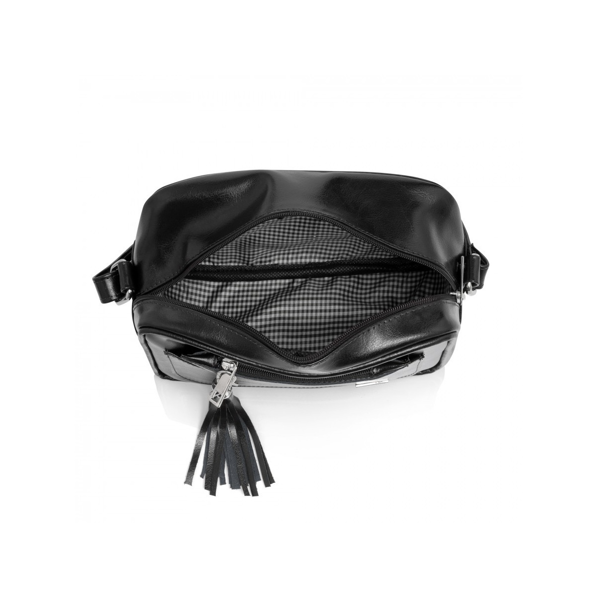 Dámska kožená čierna kabelka SABRINA