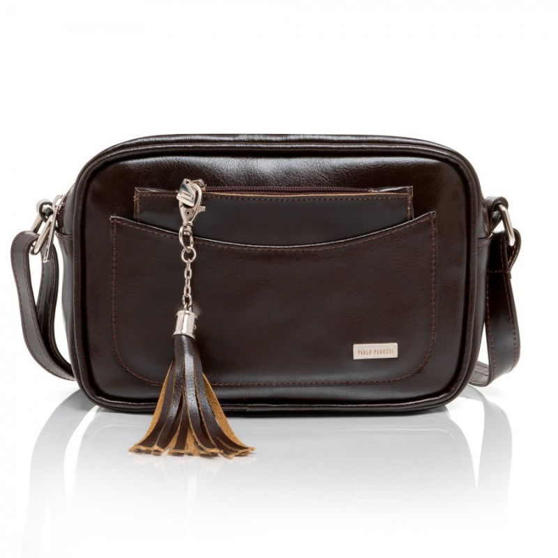 Dámska kožená tmavohnedá kabelka SABRINA