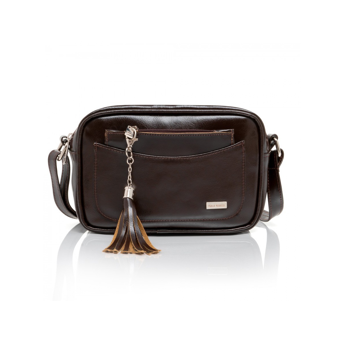 Dámska kožená tmavohnedá kabelka SABRINA