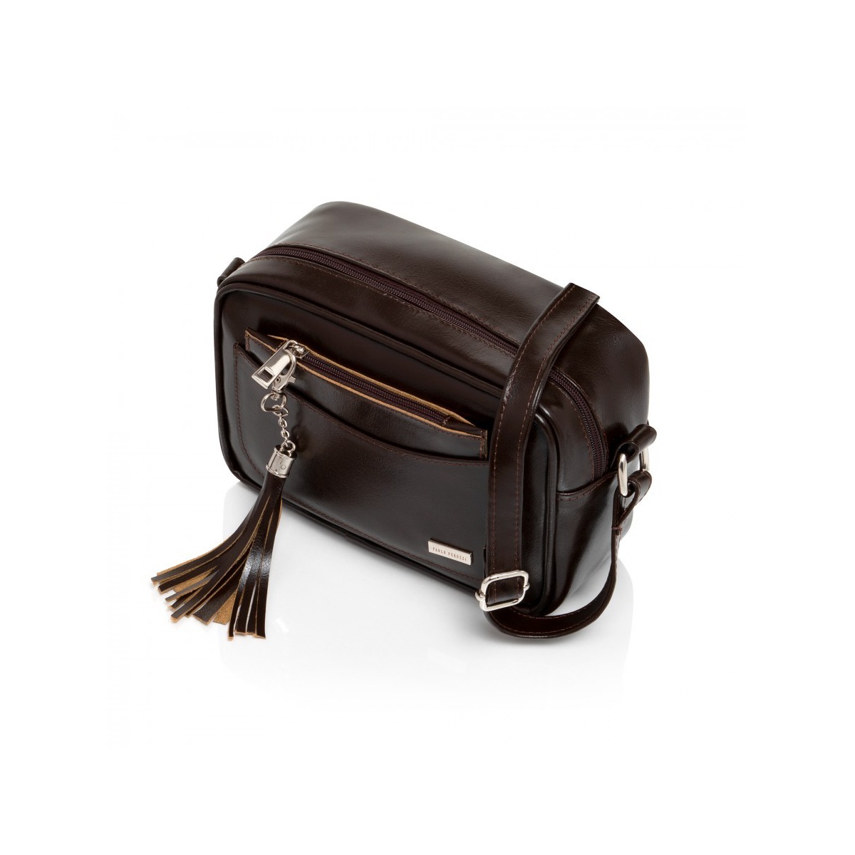 Dámska kožená tmavohnedá kabelka SABRINA