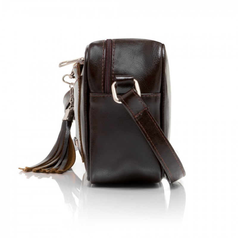 Dámska kožená tmavohnedá kabelka SABRINA