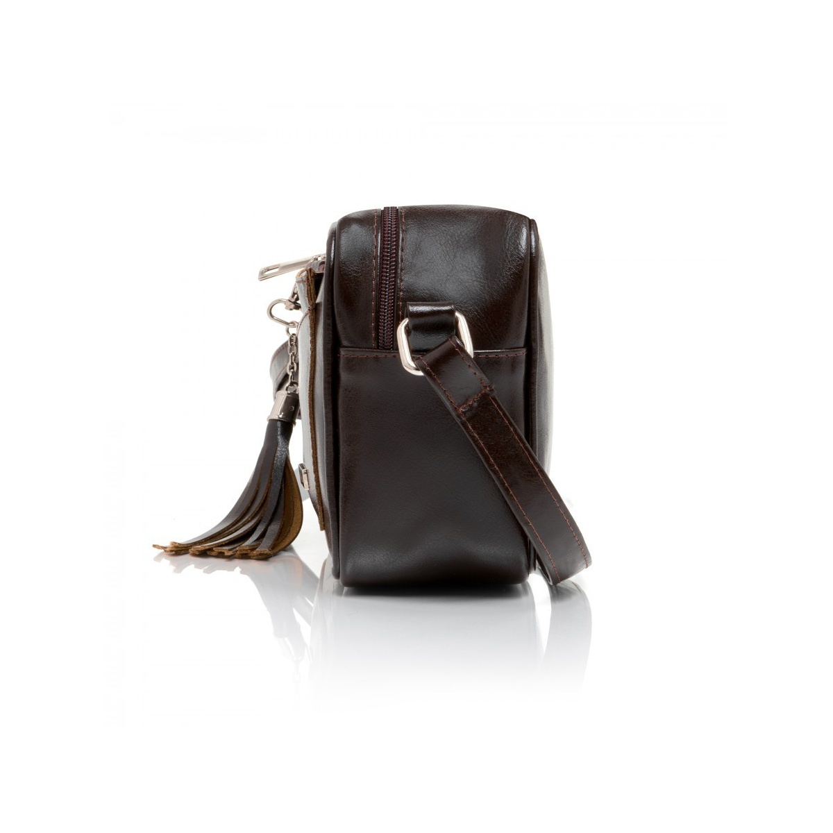 Dámska kožená tmavohnedá kabelka SABRINA