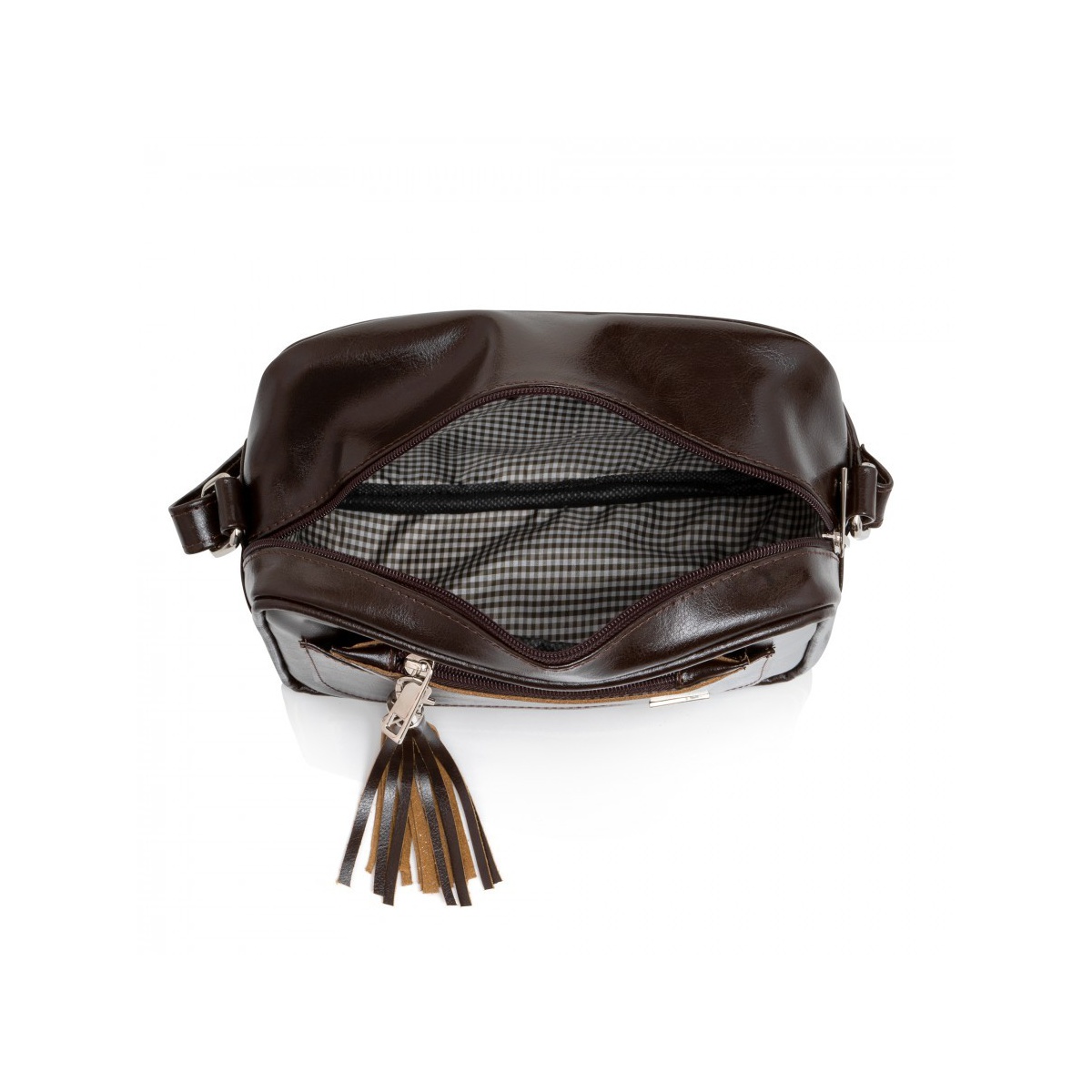 Dámska kožená tmavohnedá kabelka SABRINA