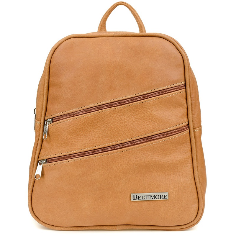Dámsky kožený camel batoh BELTIMORE STYLE