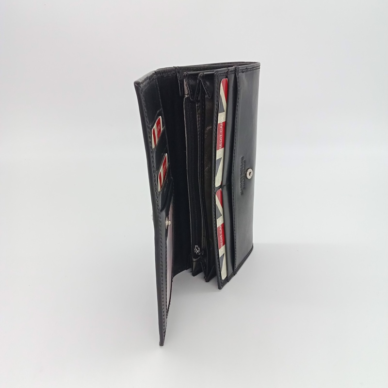 Dámska kožená čierna peňaženka HARVEY MILLER POLO CLUB