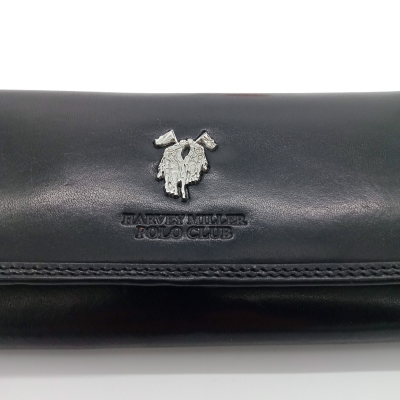 Dámska kožená čierna peňaženka HARVEY MILLER POLO CLUB