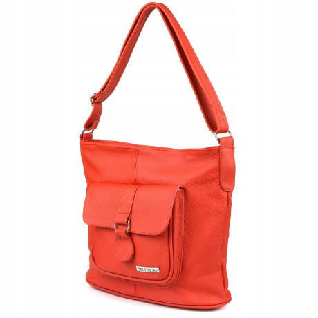 Červená kožená kabelka KLASIK BELTIMORE