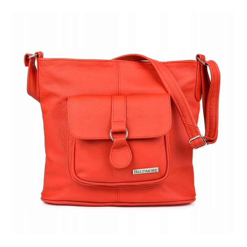 Červená kožená kabelka KLASIK BELTIMORE