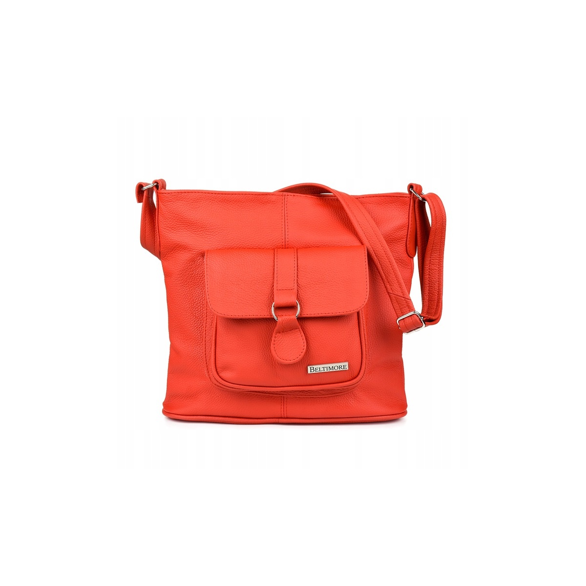 Červená kožená kabelka KLASIK BELTIMORE