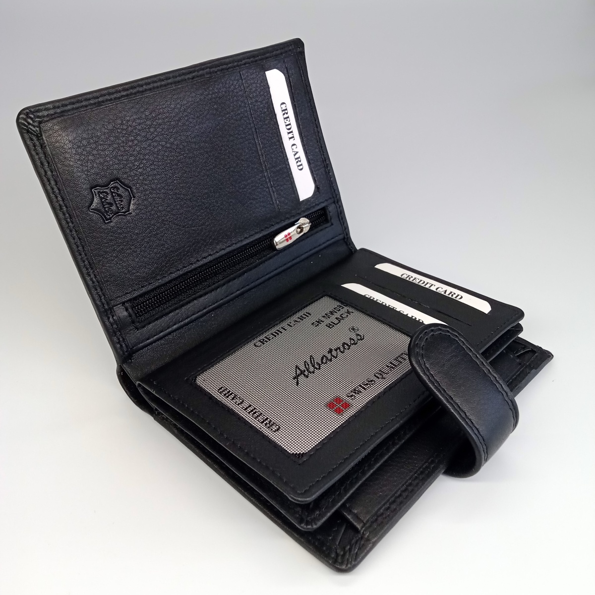 Pánska čierna kožená peňaženka LESTER