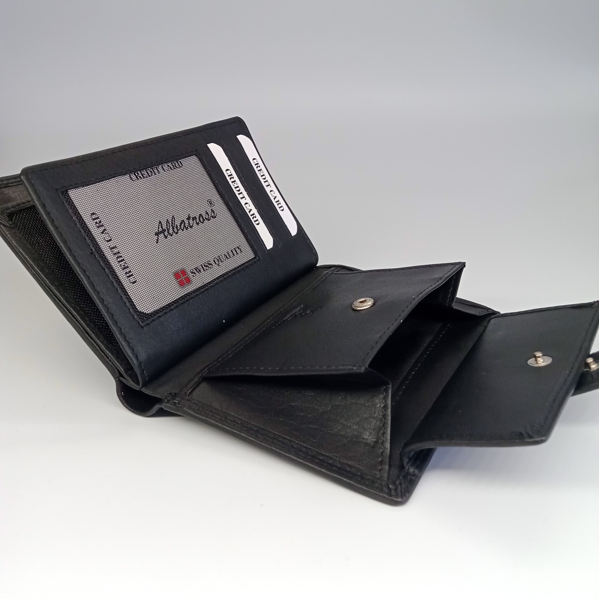 Pánska čierna kožená peňaženka LESTER