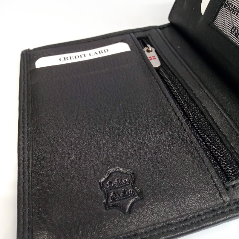 Pánska čierna kožená peňaženka LESTER