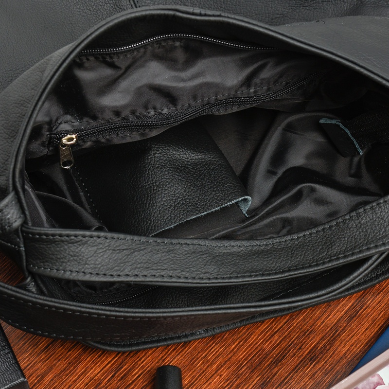 Dámska kožená čierna kabelka TARA