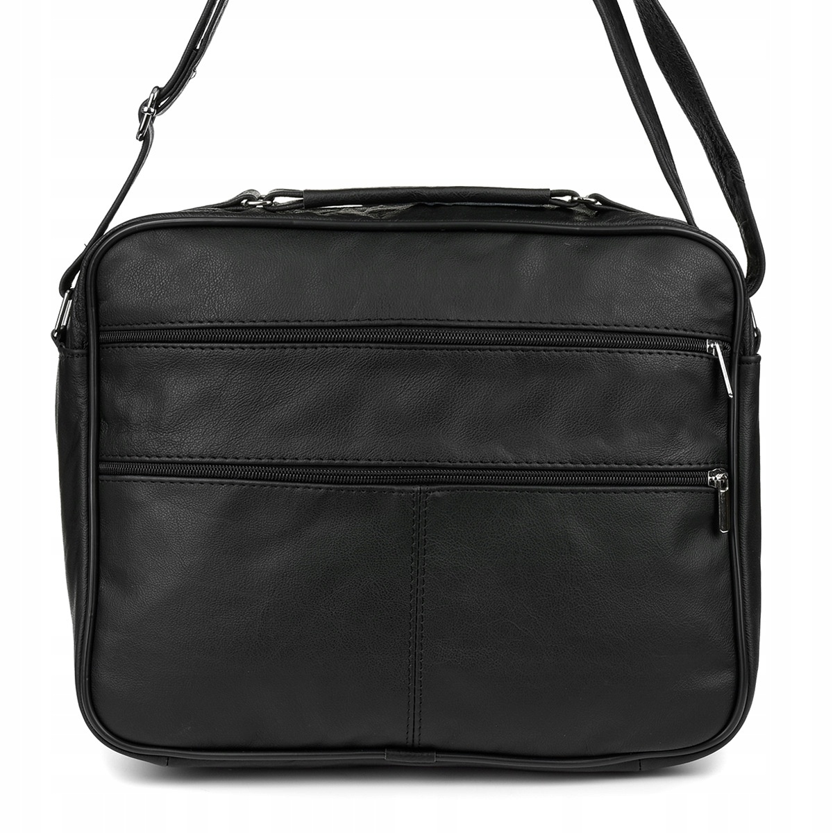 Pánska čierna kožená taška na rameno PERCY