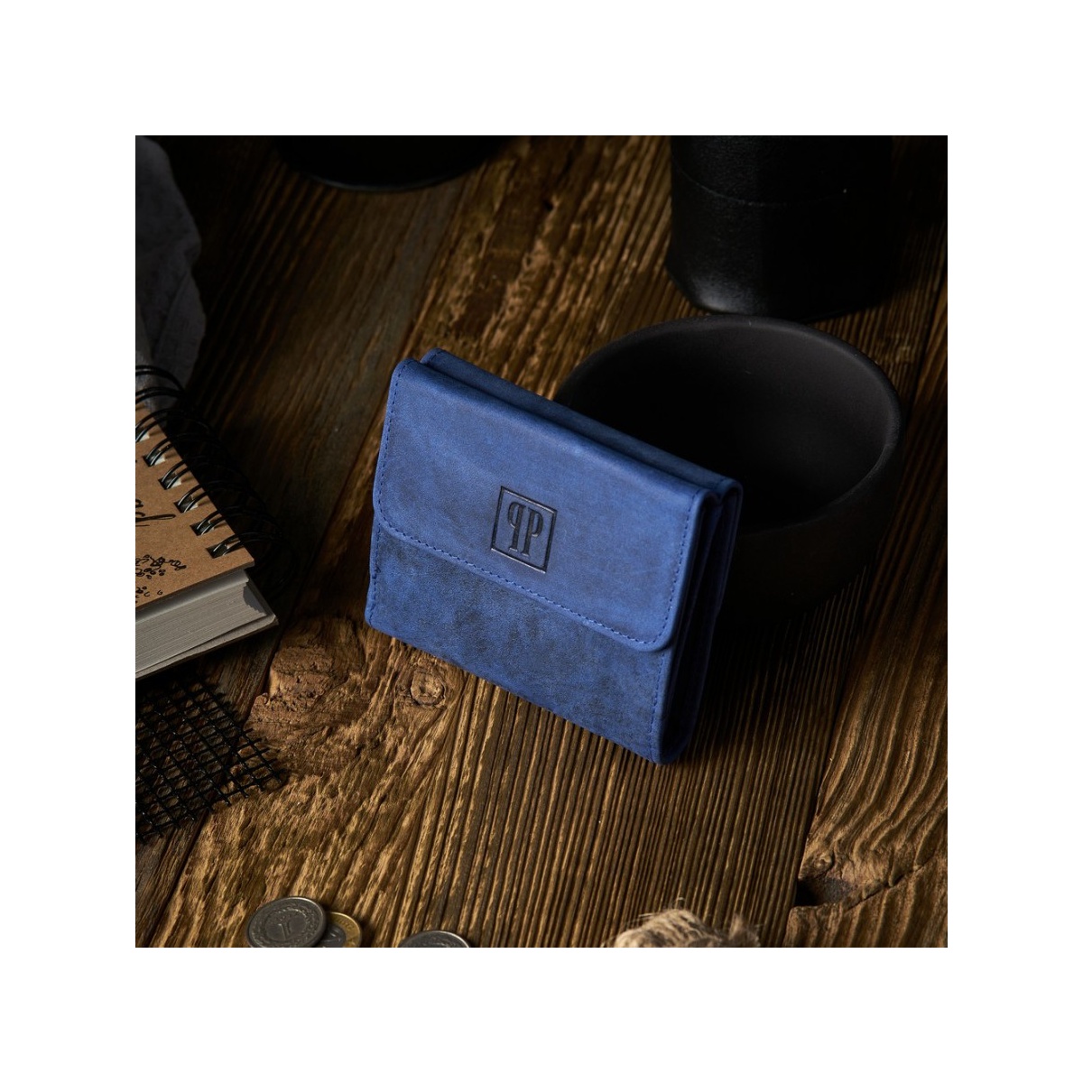 Kožená malá dámska modrá peňaženka PP