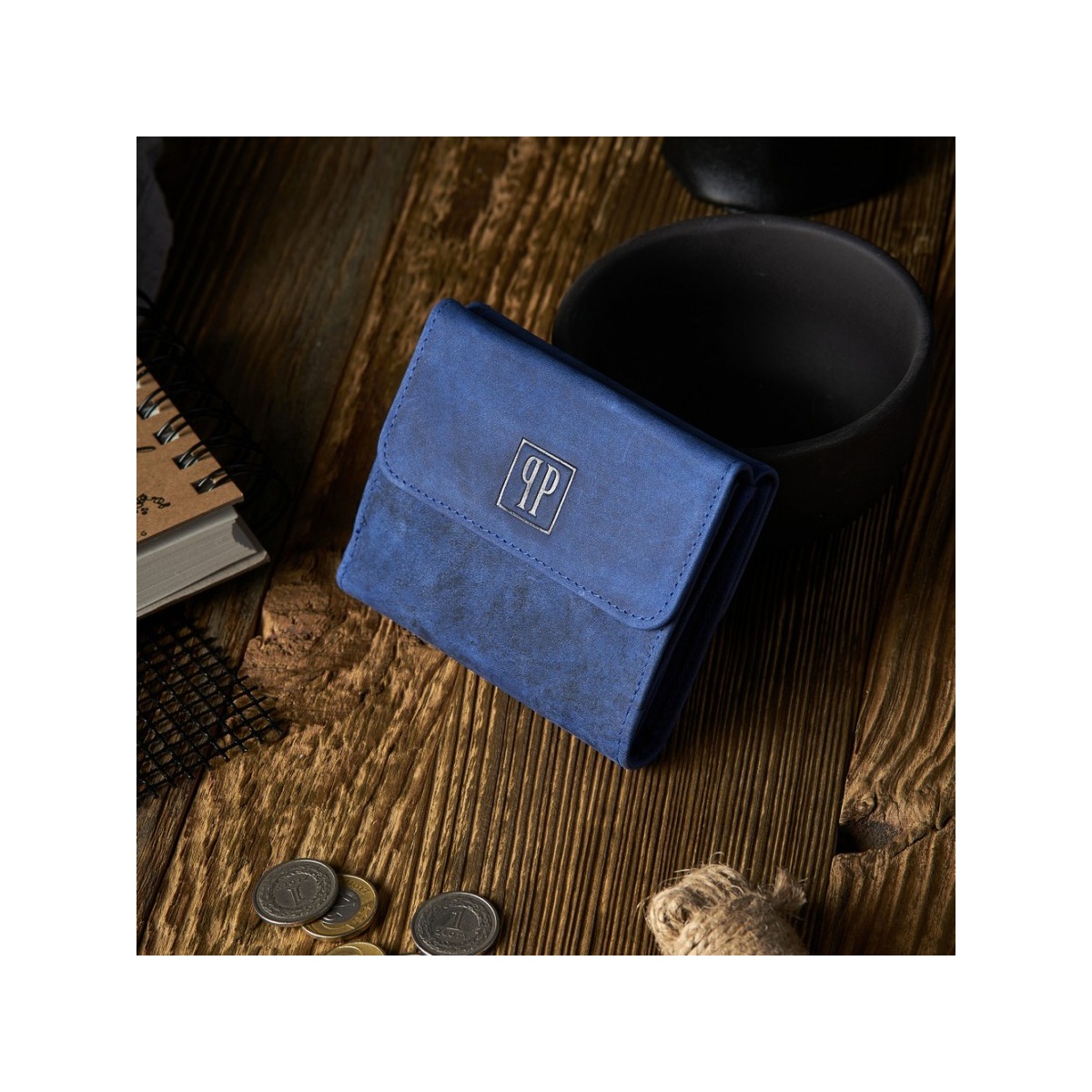 Kožená malá dámska modrá peňaženka PP