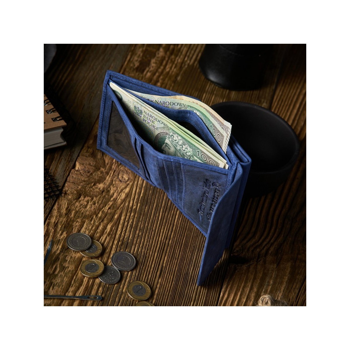 Kožená malá dámska modrá peňaženka PP