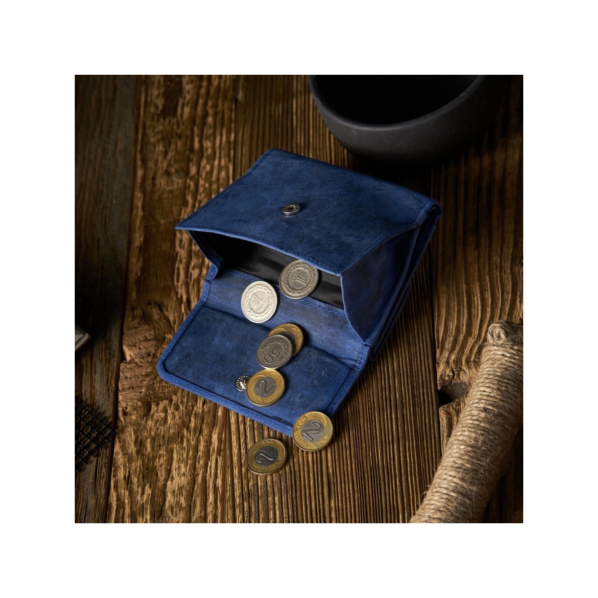 Kožená malá dámska modrá peňaženka PP