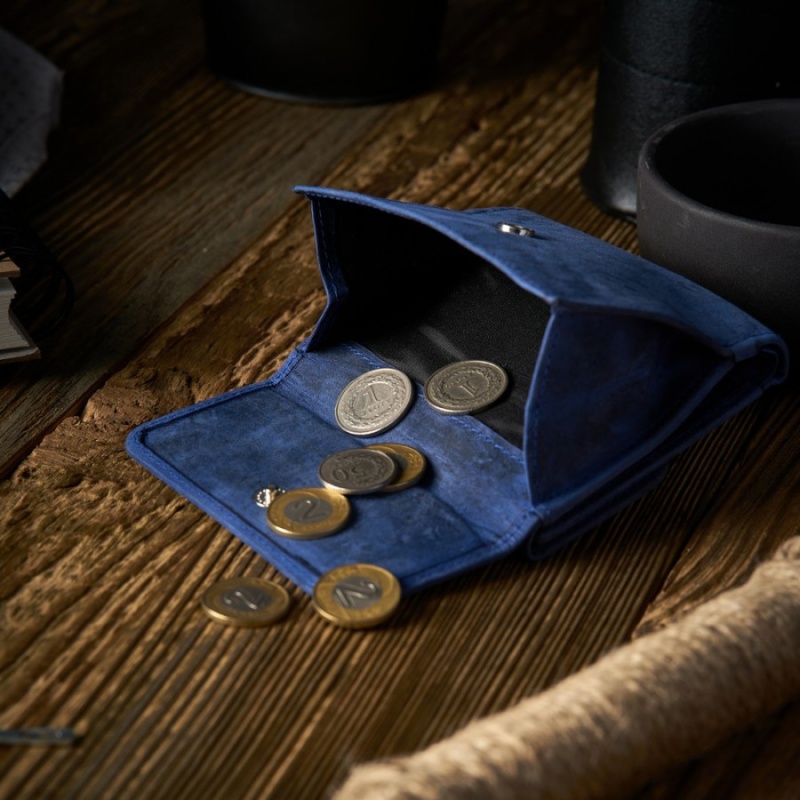 Kožená malá dámska modrá peňaženka PP