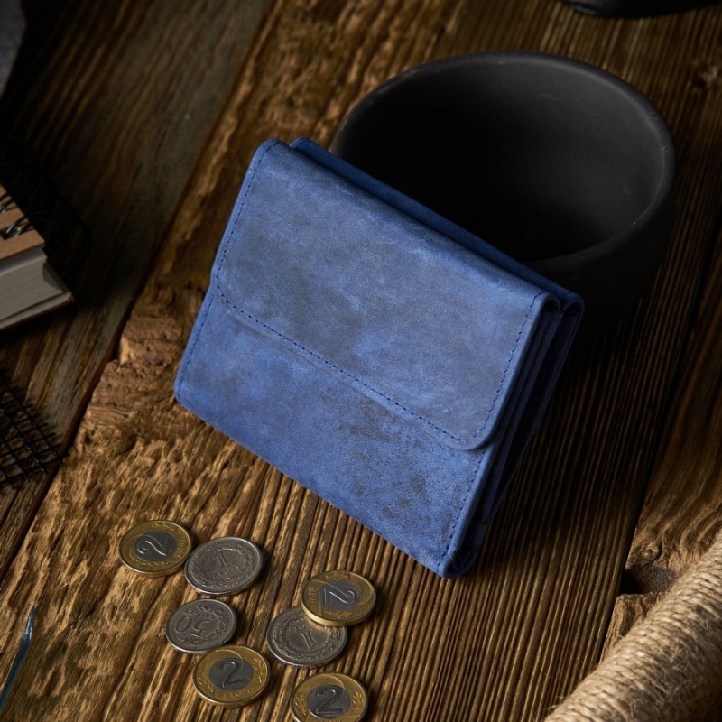 Kožená malá dámska modrá peňaženka PP