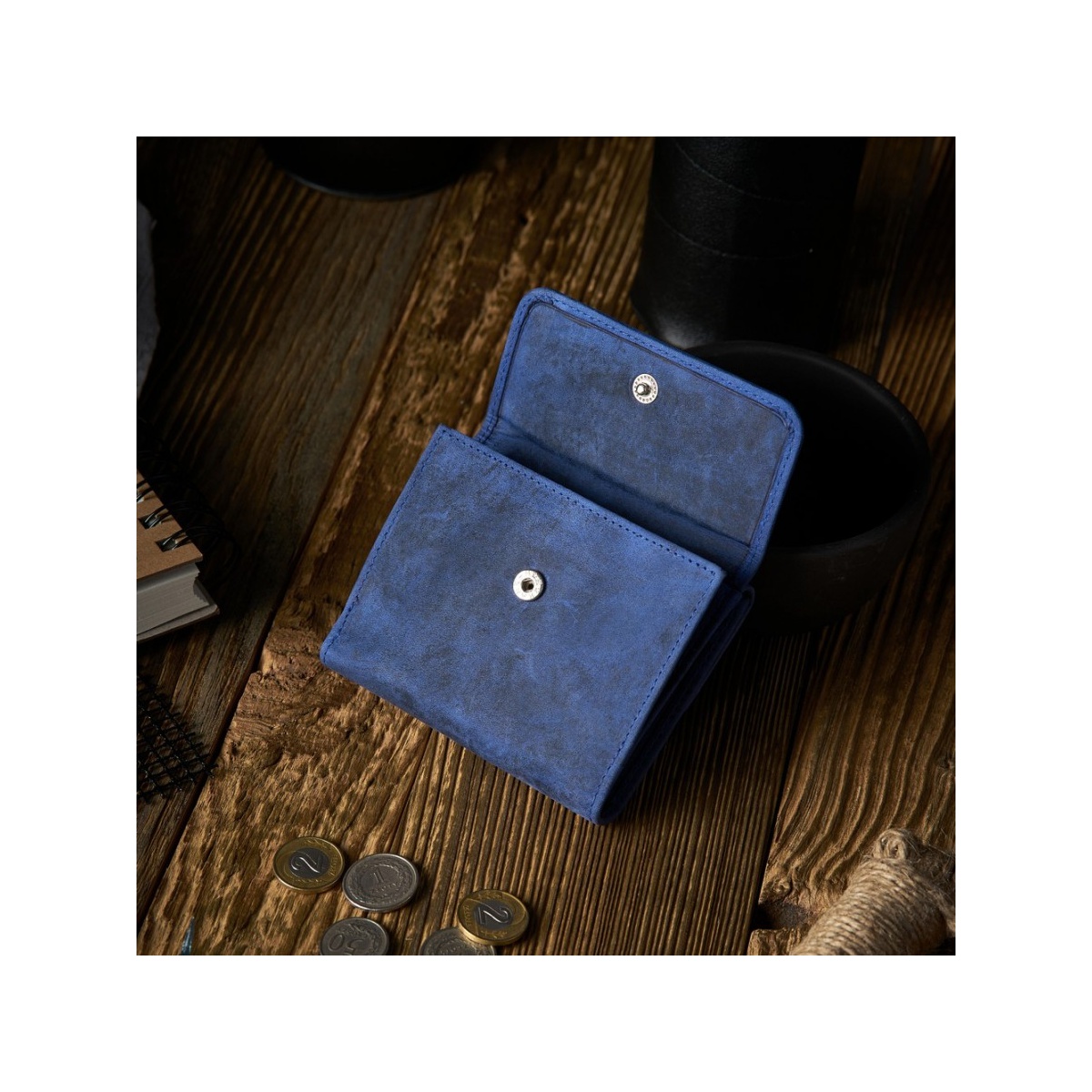 Kožená malá dámska modrá peňaženka PP