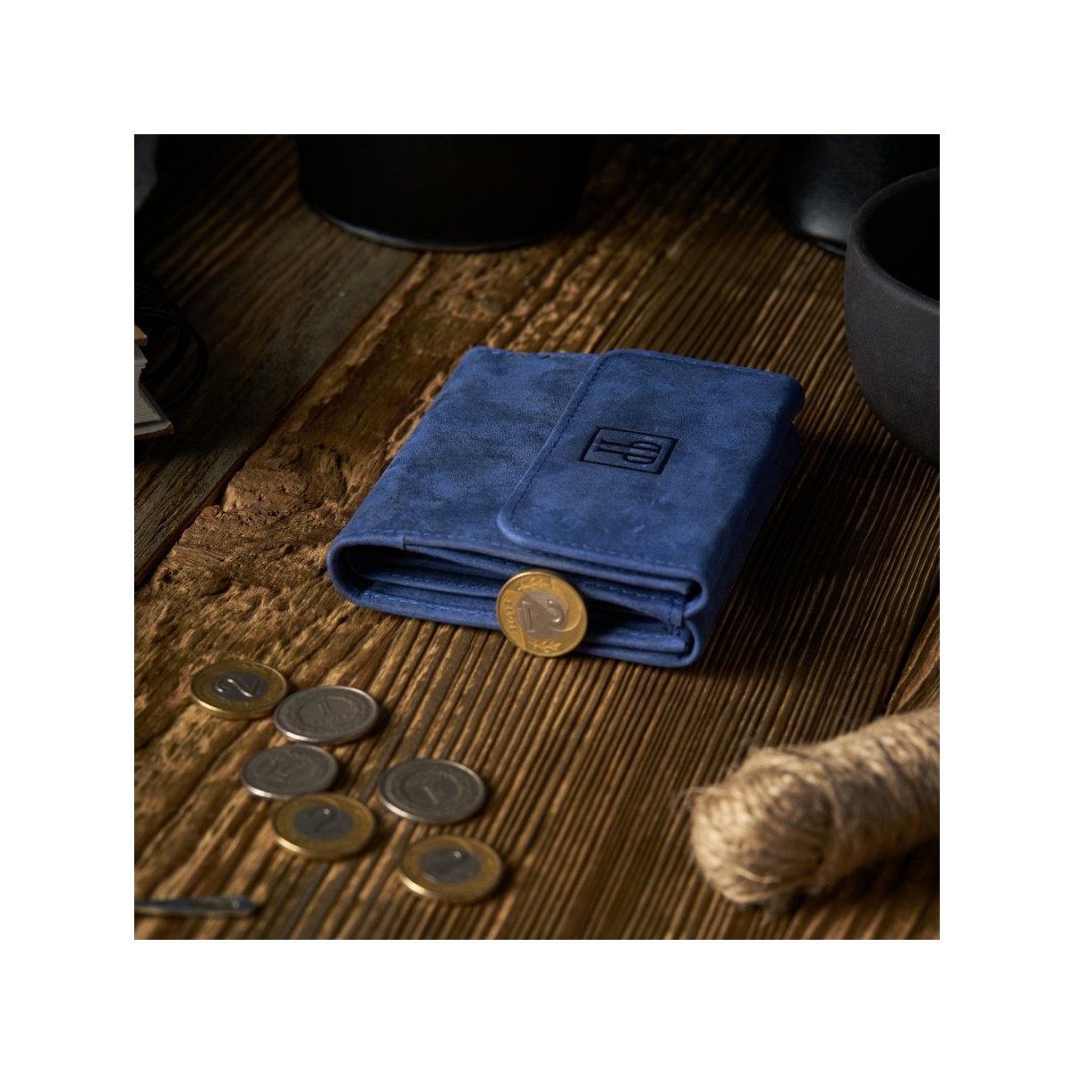 Kožená malá dámska modrá peňaženka PP