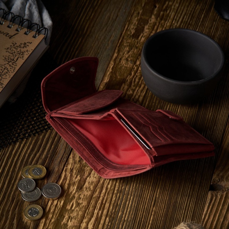 Vintage červená kožená dámska peňaženka Peruzzi