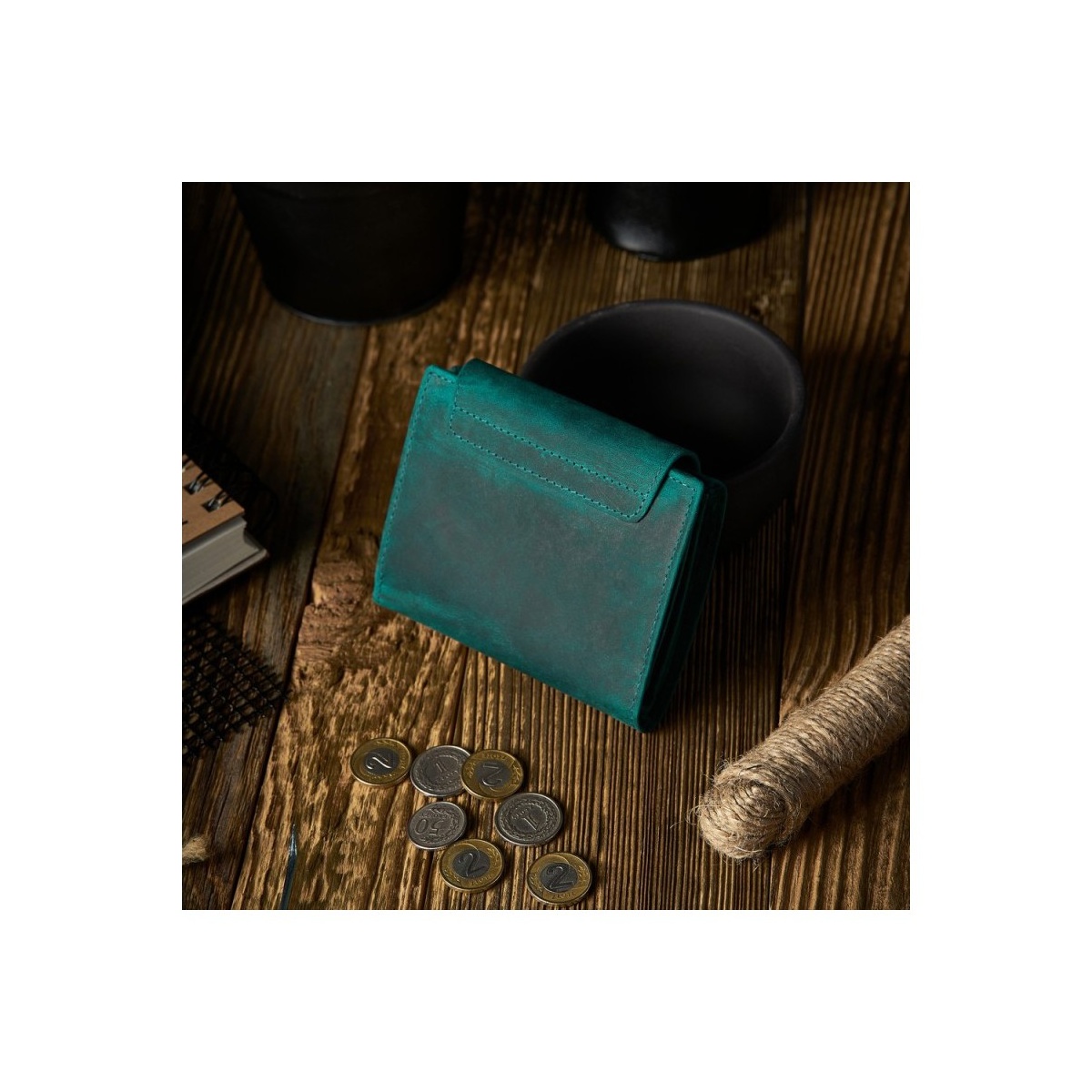 Vintage zelená kožená dámska peňaženka Peruzzi