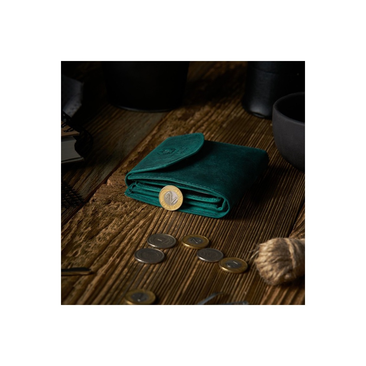 Vintage zelená kožená dámska peňaženka Peruzzi