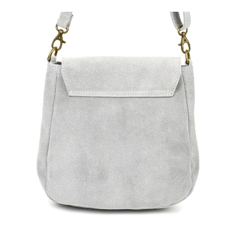 Svetlošedá dámska semišová crossbody kabelka MEGAN