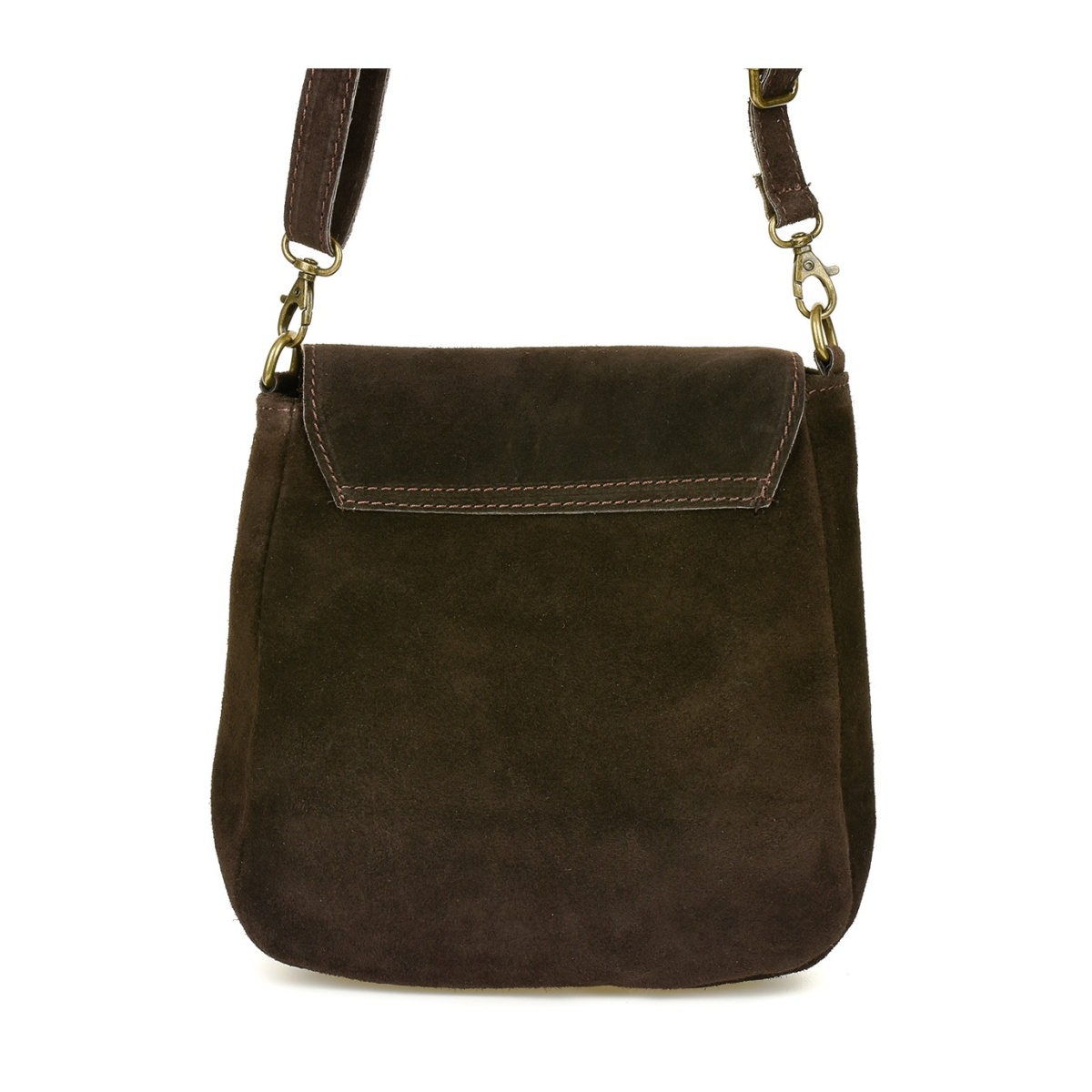 Hnedá dámska semišová crossbody kabelka MEGAN