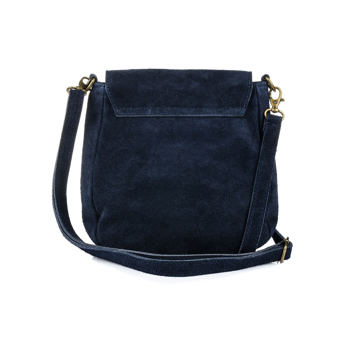 Tmavomodrá dámska semišová crossbody kabelka MEGAN