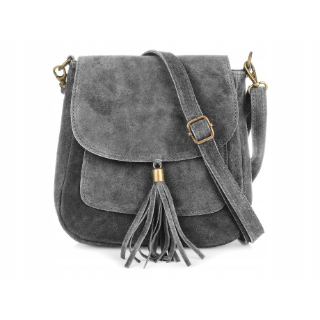 Šedá dámska semišová crossbody kabelka MEGAN