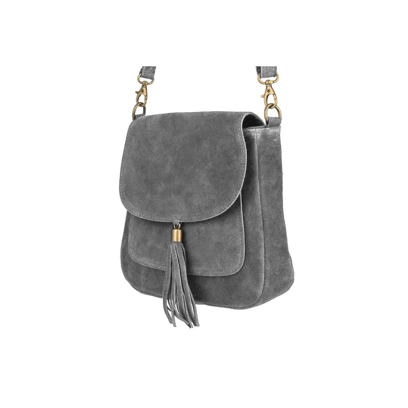 Šedá dámska semišová crossbody kabelka MEGAN