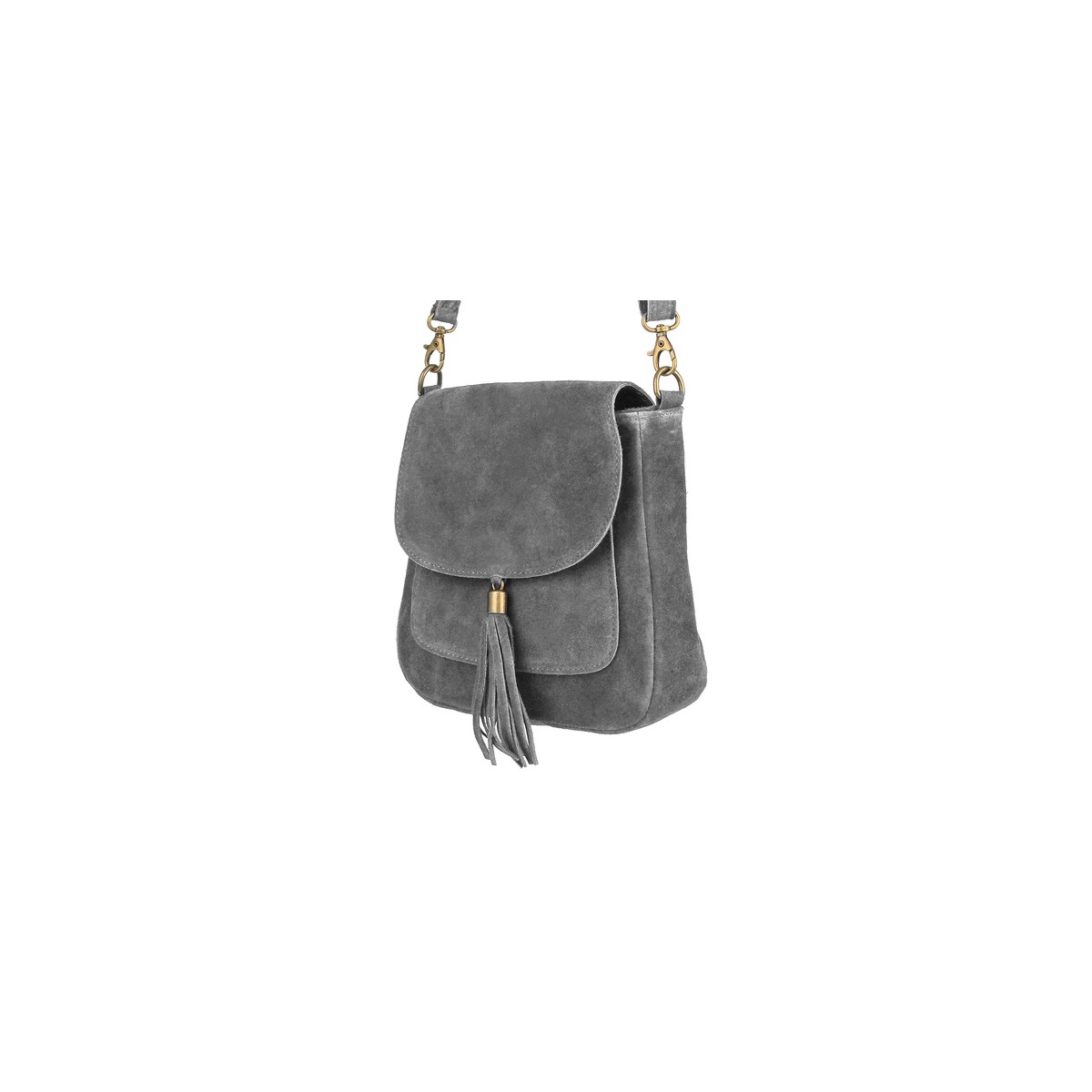 Šedá dámska semišová crossbody kabelka MEGAN