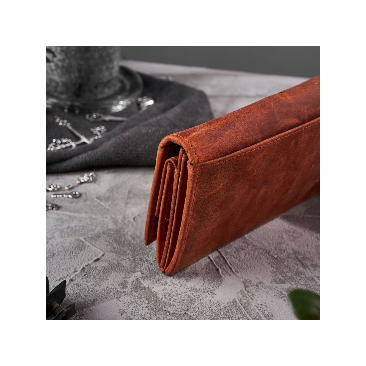 Dámska kožená oranžová vintage peňaženka TALIA