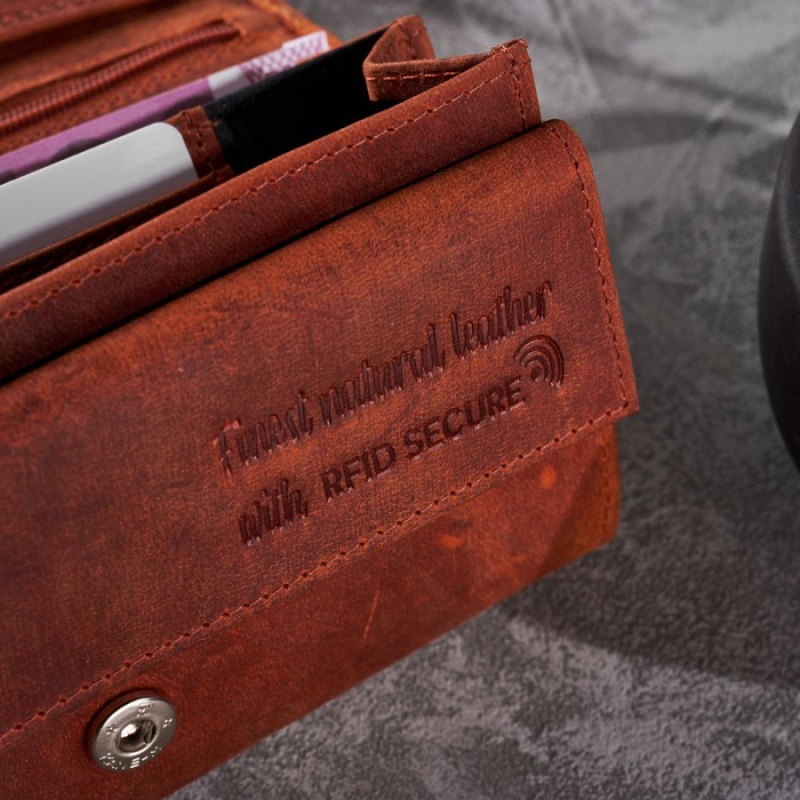 Dámska kožená oranžová vintage peňaženka TALIA