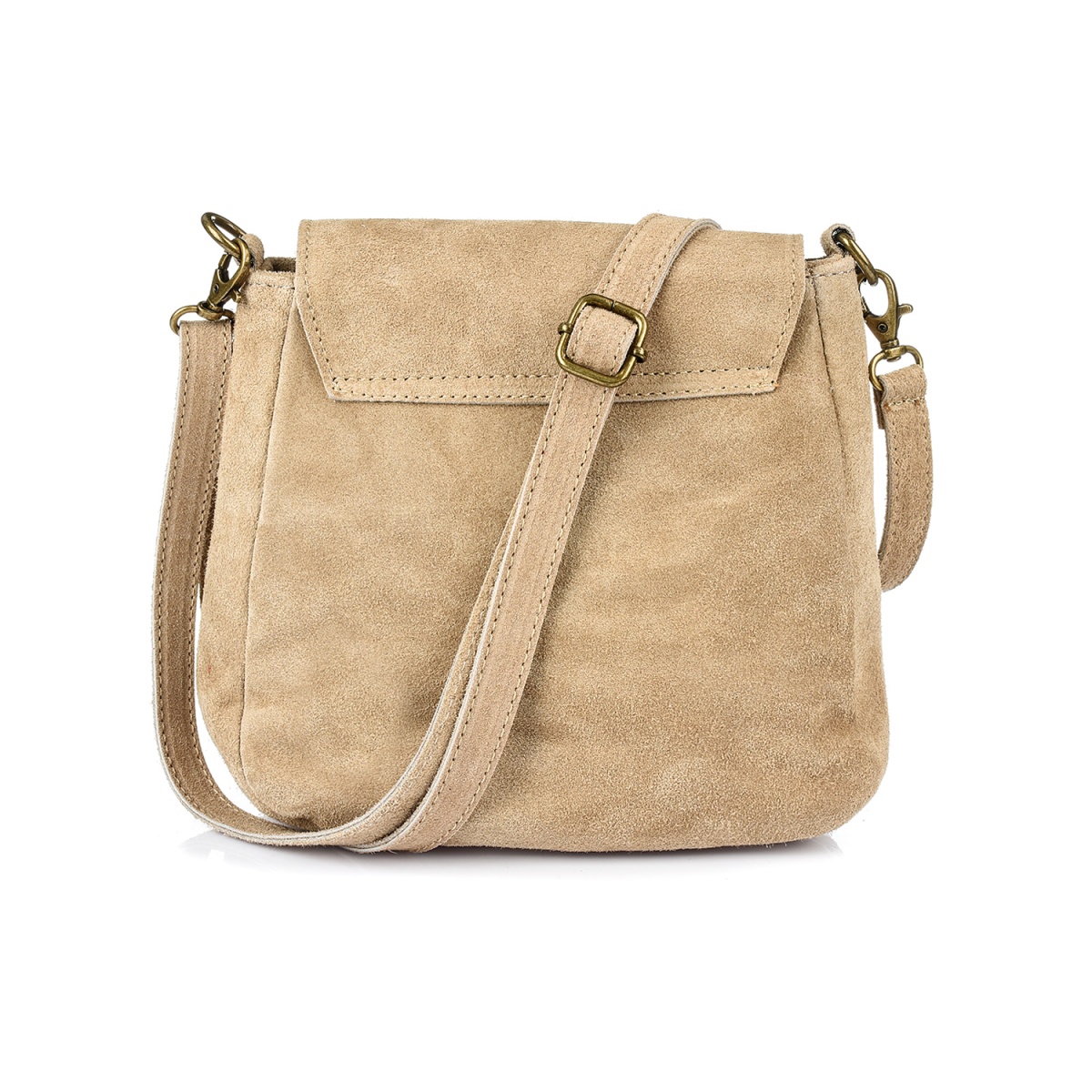 Béžová dámska semišová crossbody kabelka MEGAN