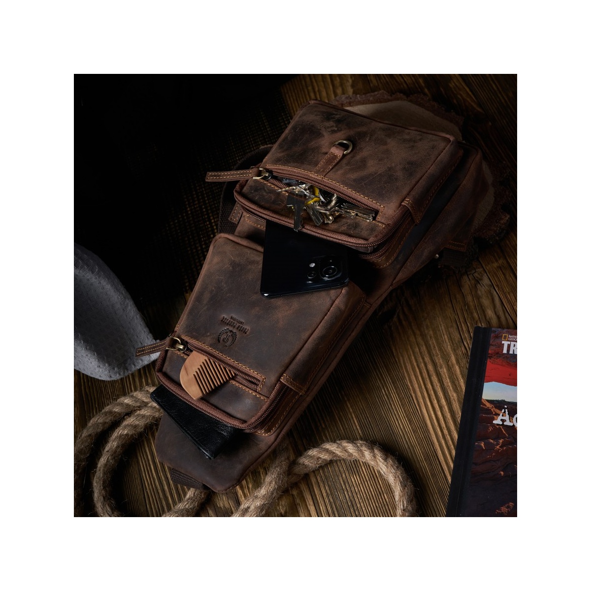 Pánsky kožený vintage batoh RUBEN