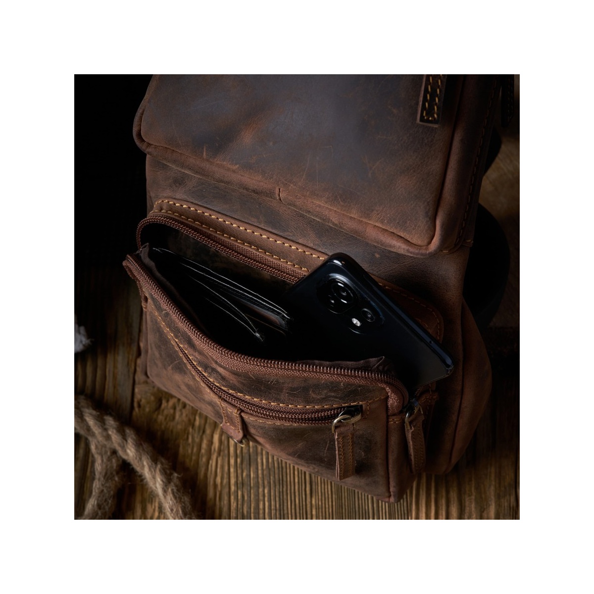 Pánsky kožený vintage batoh RUBEN