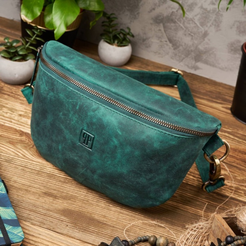 Dámska kožená ľadvinka VINTAGE GREEN