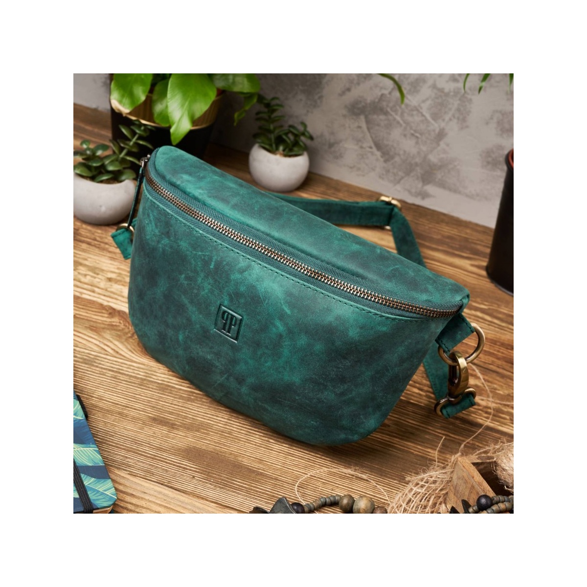 Dámska kožená ľadvinka VINTAGE GREEN