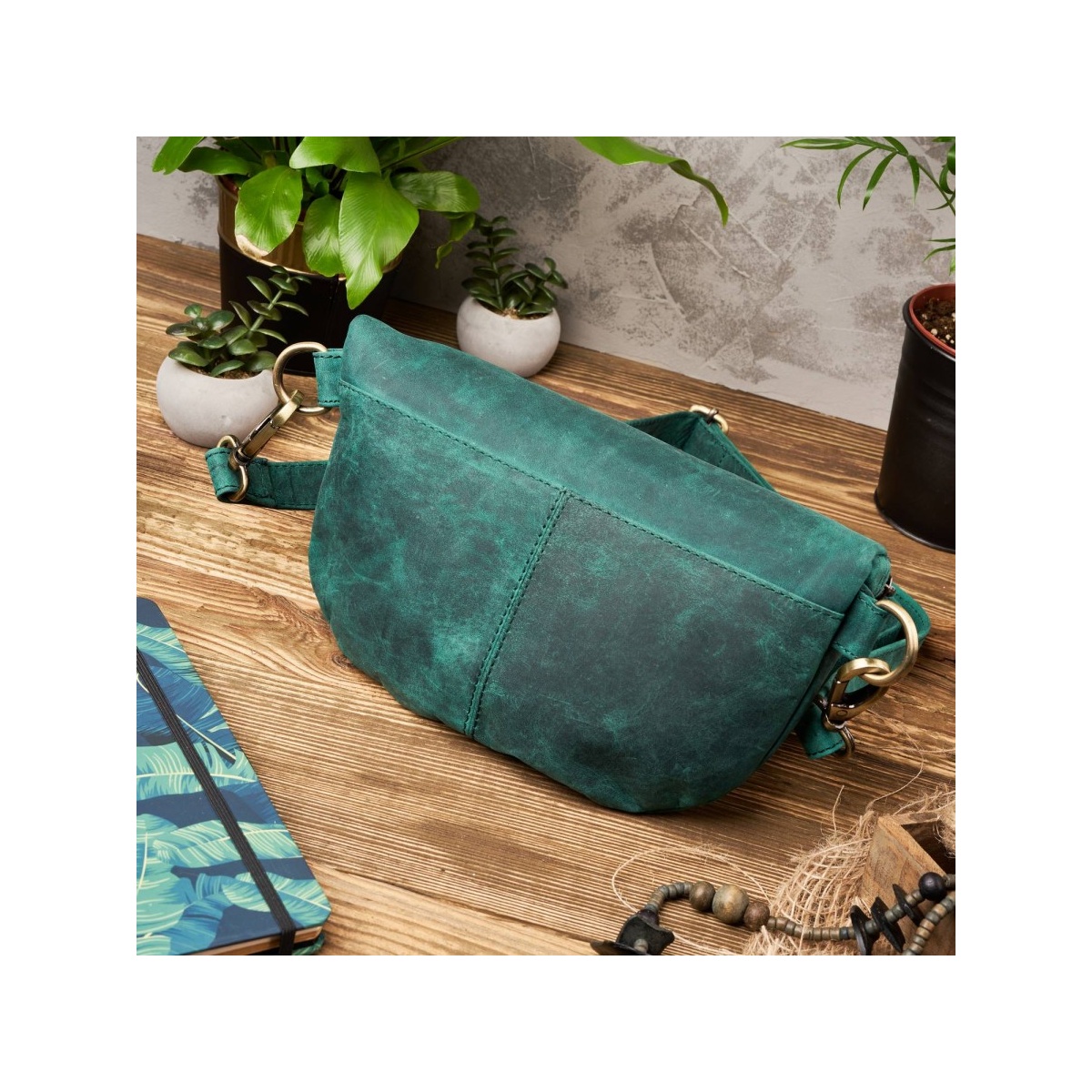 Dámska kožená ľadvinka VINTAGE GREEN